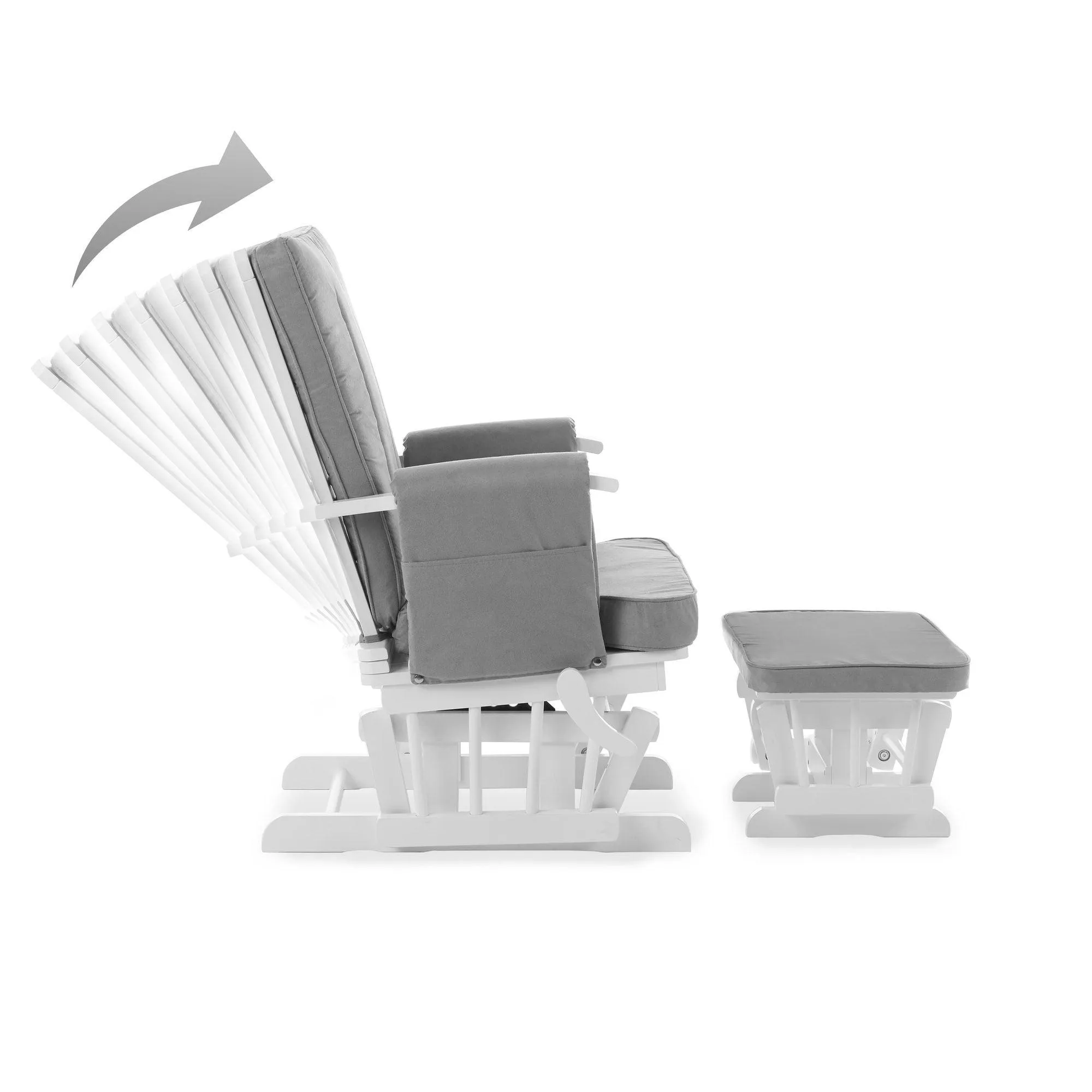 Obaby Deluxe Reclining Glider Chair and Stool
