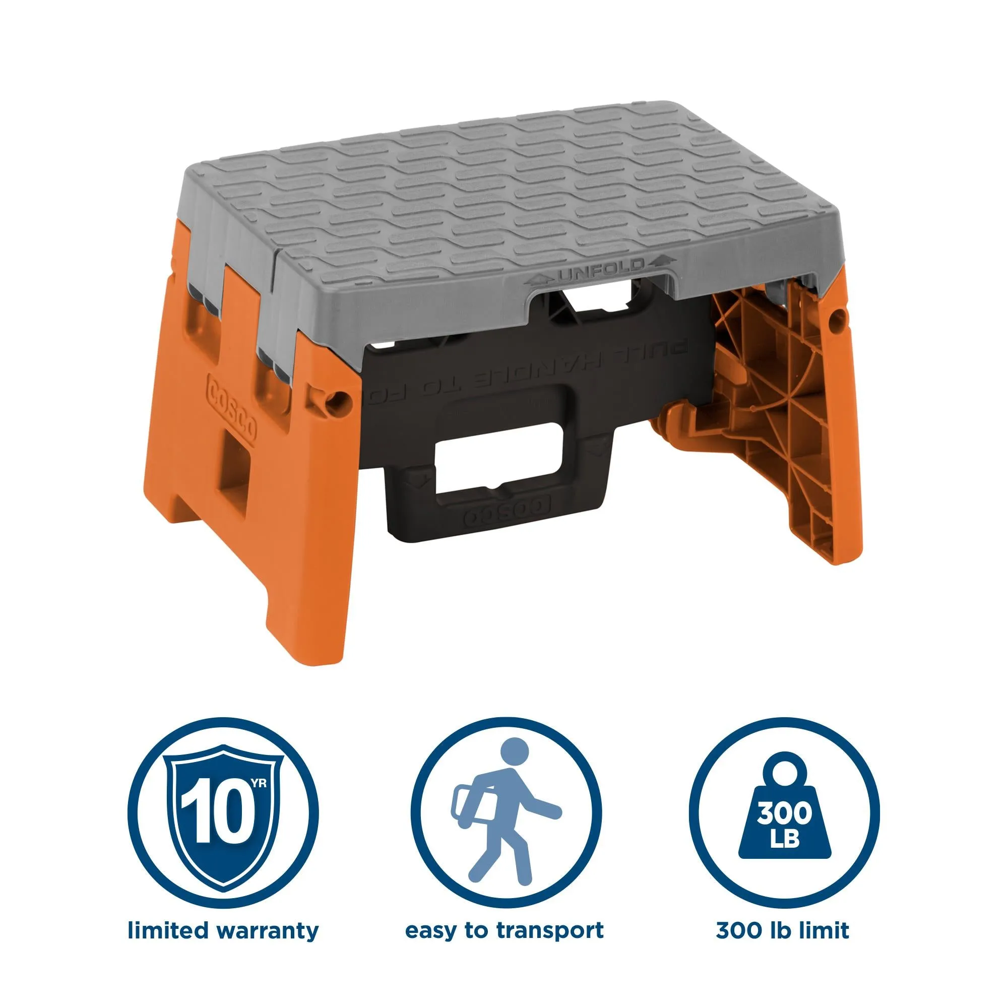 One-Step Molded Folding Step Stool