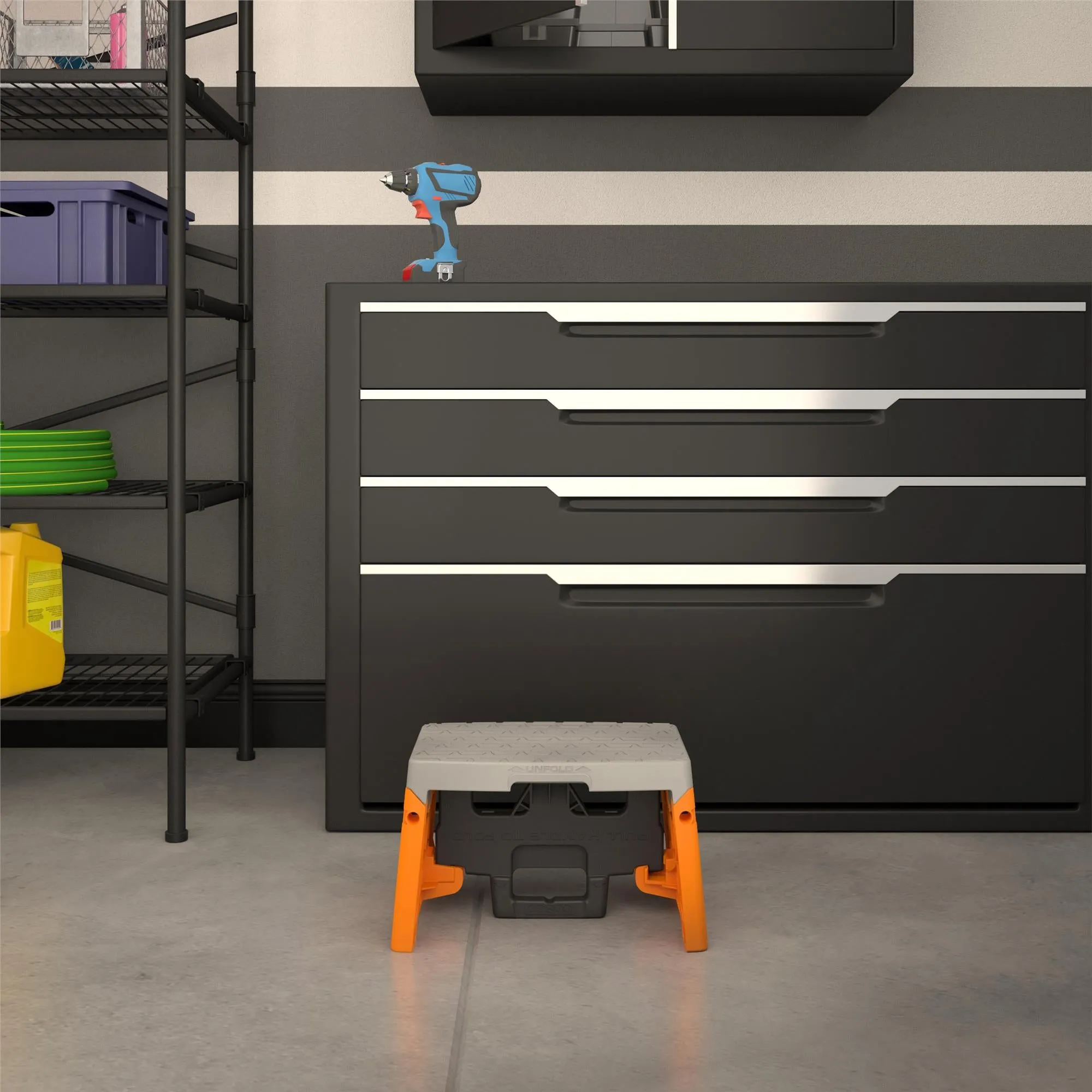 One-Step Molded Folding Step Stool
