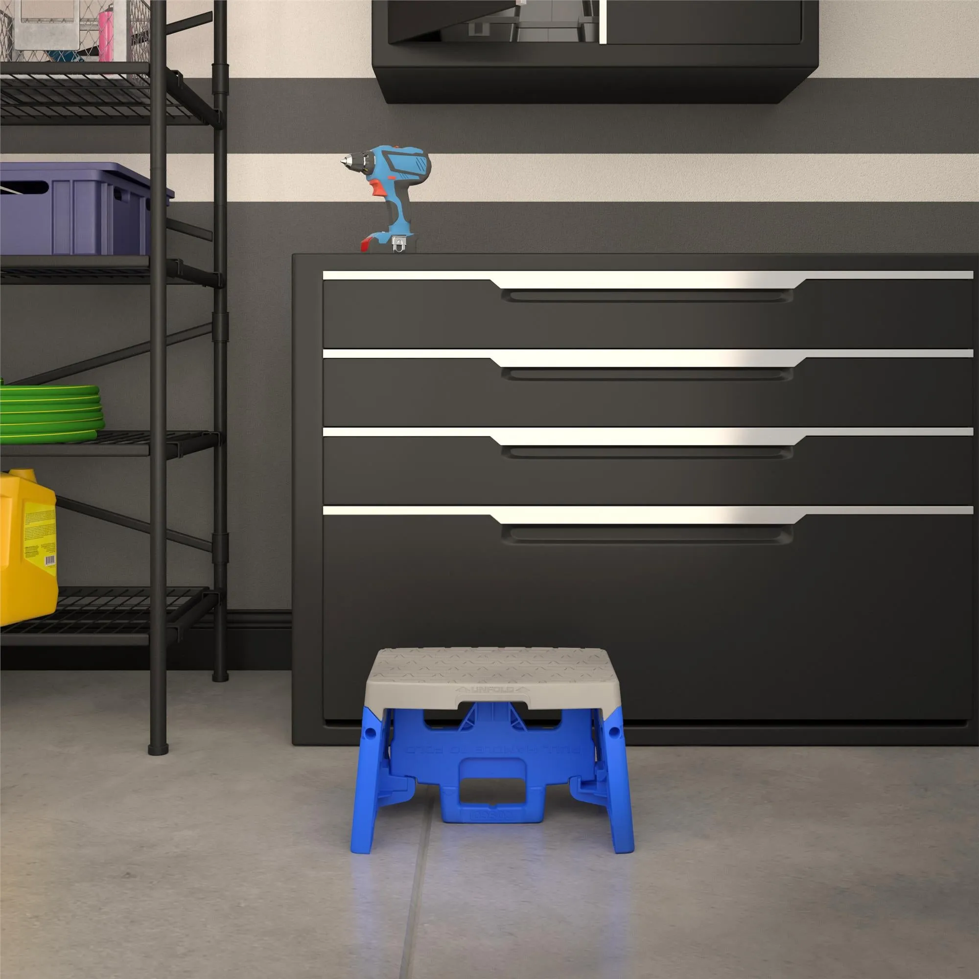 One-Step Molded Folding Step Stool