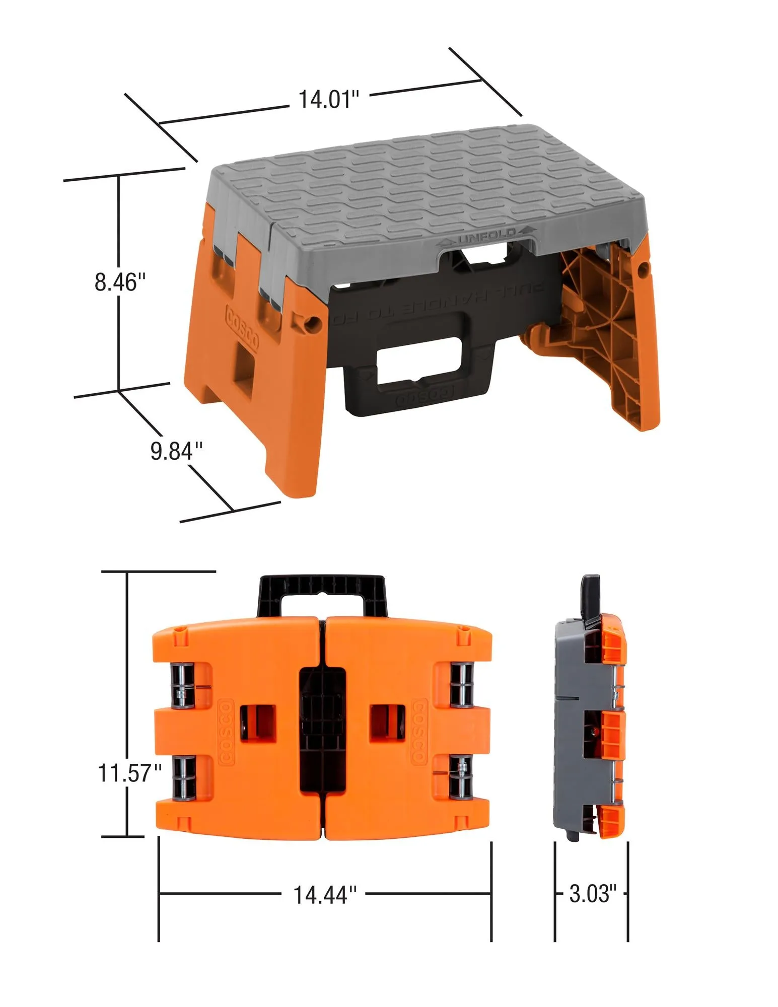 One-Step Molded Folding Step Stool