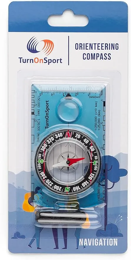 Orienteering Compass Hiking Backpacking Compass | Advanced Scout Compass Camping Navigation - Boy Scout Compass for Kids | Professional Field Compass for Map Reading - Best TurnOnSport Survival Gifts