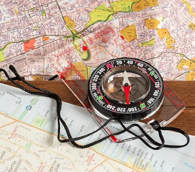 Orienteering Compass Hiking Backpacking Compass | Advanced Scout Compass Camping Navigation - Boy Scout Compass for Kids | Professional Field Compass for Map Reading - Best TurnOnSport Survival Gifts