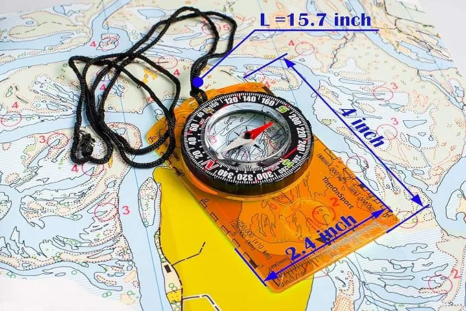 Orienteering Compass Hiking Backpacking Compass | Advanced Scout Compass Camping Navigation - Boy Scout Compass for Kids | Professional Field Compass for Map Reading - Best TurnOnSport Survival Gifts