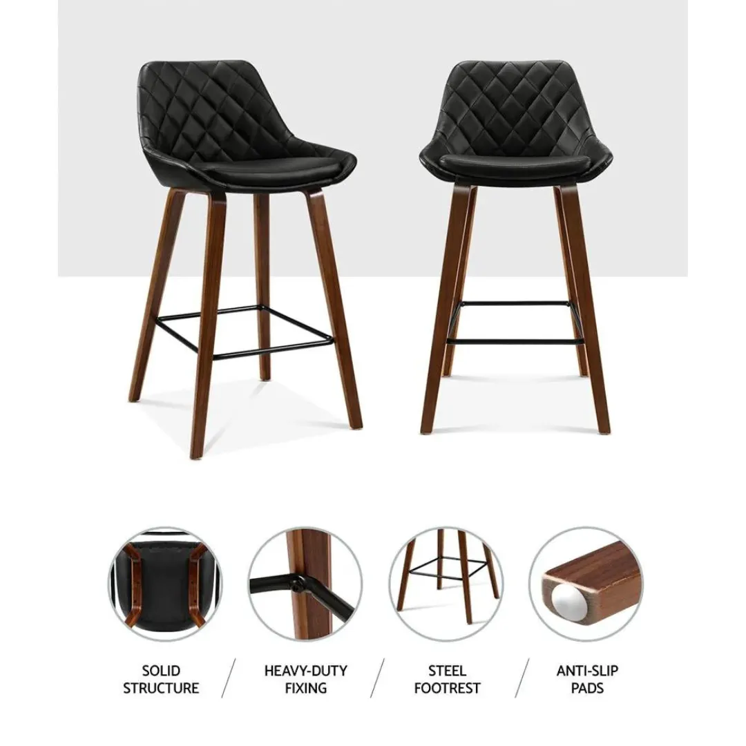 Orphee PU Leather Diamond Pleat Bar Stool