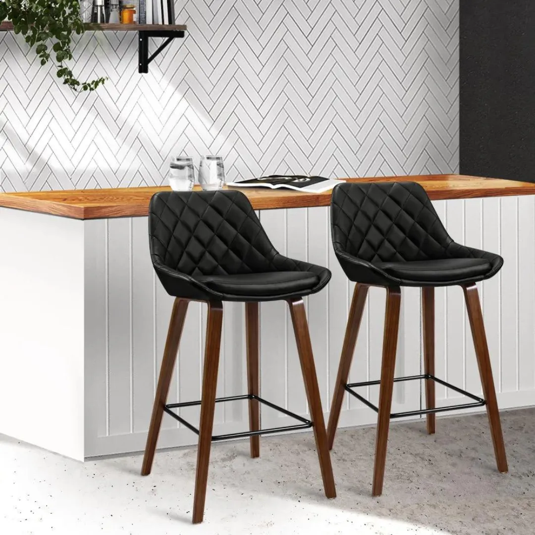 Orphee PU Leather Diamond Pleat Bar Stool