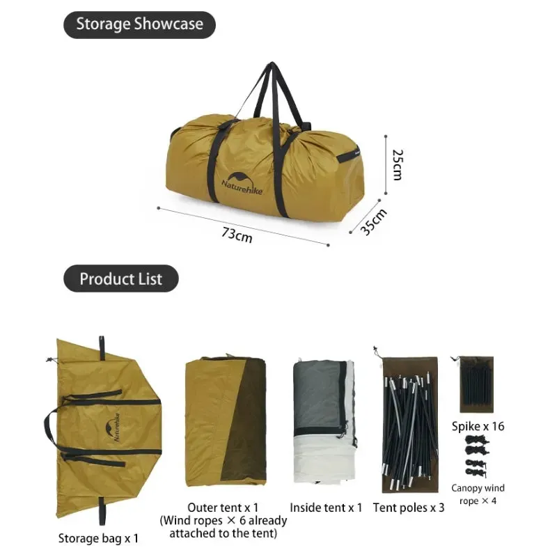 Outdoor Camping Dune 10.9 Tent - Large Space Family Tent for 4-5 People