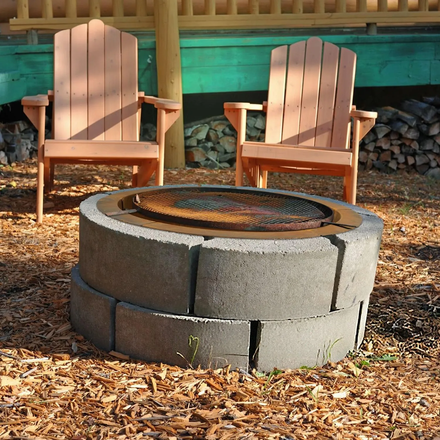 Outdoor Fire Pit Ring-27.5" Outer 23.6" Inter-Round Fire Pit Insert-Corten Steel Firepit Liner Heavy Duty Metal Camping Fire Ring Above or In-Ground for Backyard Garden Bonfire