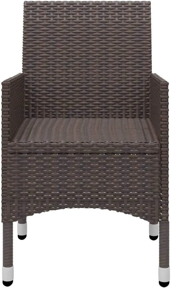 Outdoor Patio Furniture,3 Piece Patio Dining Set Brown Poly Rattan and GlassDesigned for Camping, Resting, Outdoors.