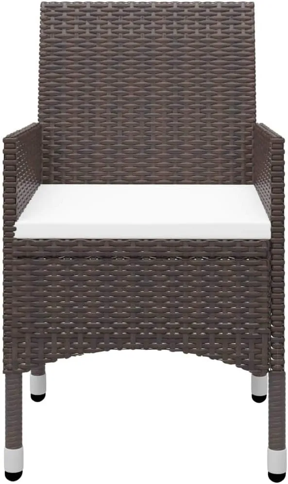 Outdoor Patio Furniture,3 Piece Patio Dining Set Brown Poly Rattan and GlassDesigned for Camping, Resting, Outdoors.