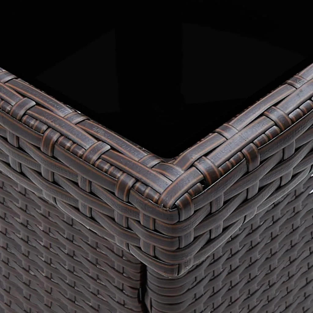 Outdoor Patio Furniture,3 Piece Patio Dining Set Brown Poly Rattan and GlassDesigned for Camping, Resting, Outdoors.