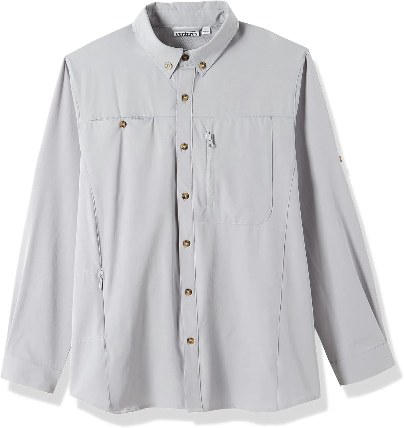Outdoor Ventures Men's Long Sleeve Hiking Shirt UPF 50 UV Sun Protection Shirt Cooling Quick Dry for Travel Fishing Safari