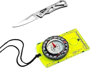 Pack of 2 Orienteering Compass Hiking-Compasses boy Scout Kids- Magnetic Gear Set Navigation map- Brujulas orientacion-Backpacking Camping Hunting Survival.