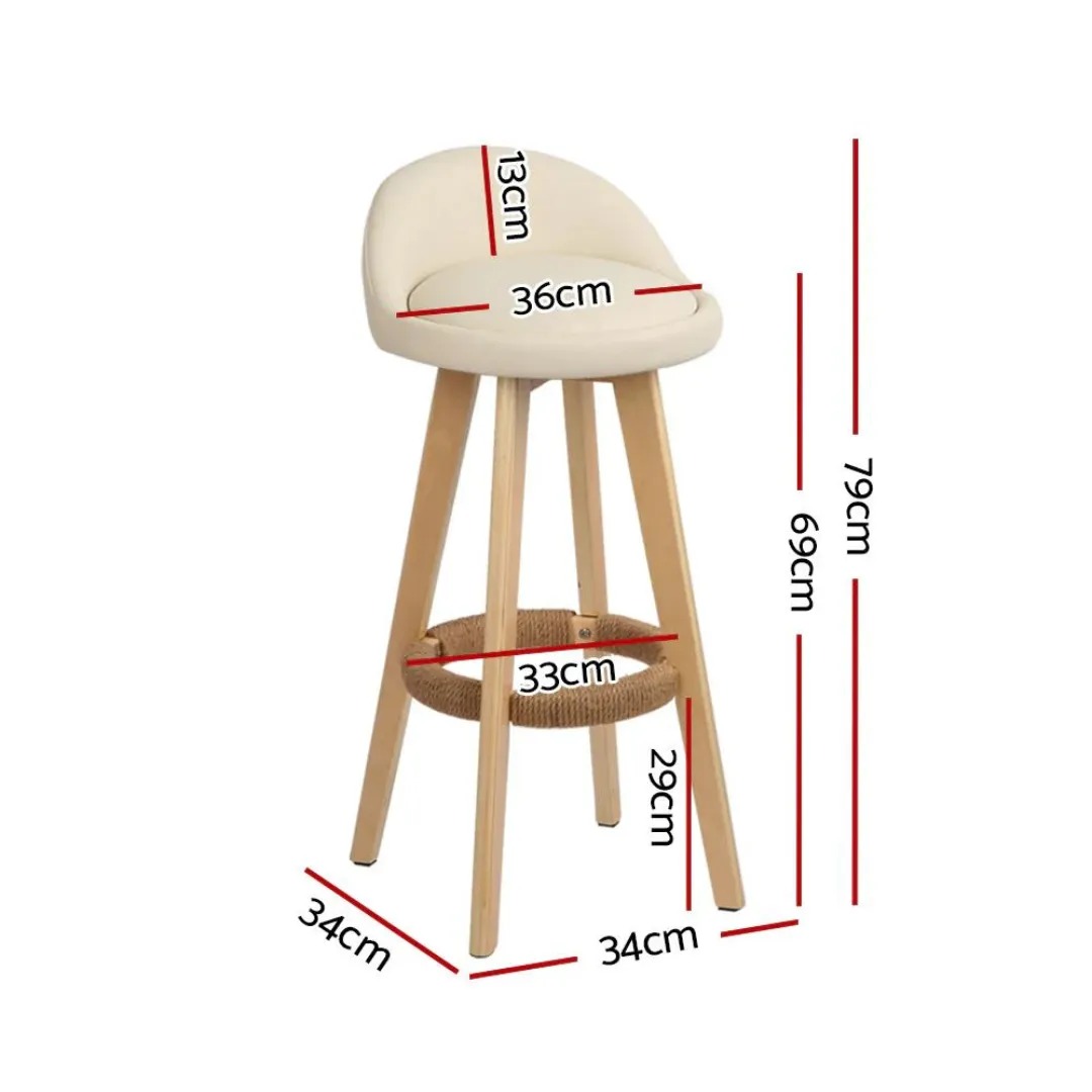 Paedia PU Leather Backrest Bar Stools
