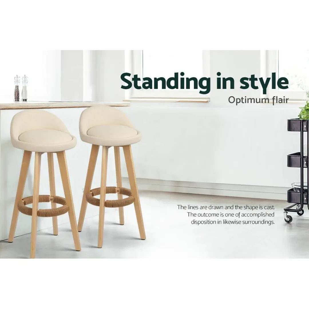 Paedia PU Leather Backrest Bar Stools