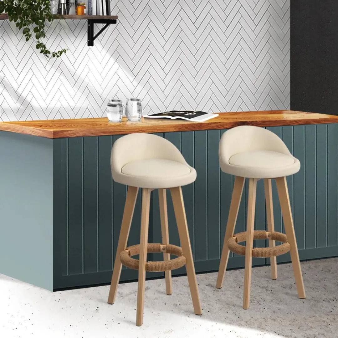 Paedia PU Leather Backrest Bar Stools