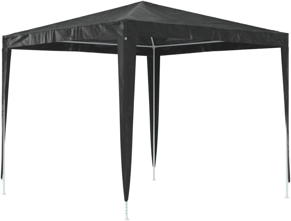 Party Tent with Water & UV Blocking Function,Iron Frame for Outdoor,Backyard,Lawn,Anthracite Polyethylene,Steel 8.2 x 8.2 Ft