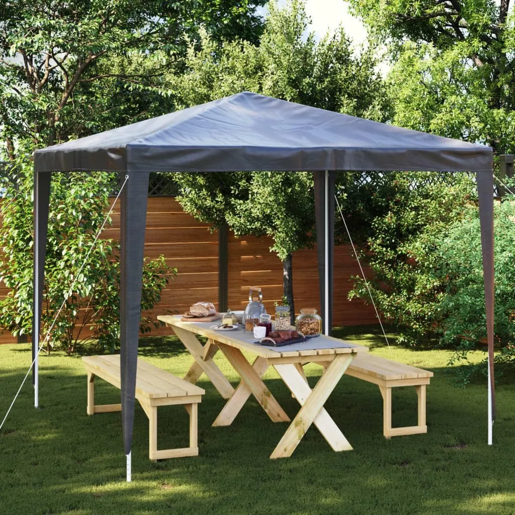 Party Tent with Water & UV Blocking Function,Iron Frame for Outdoor,Backyard,Lawn,Anthracite Polyethylene,Steel 8.2 x 8.2 Ft