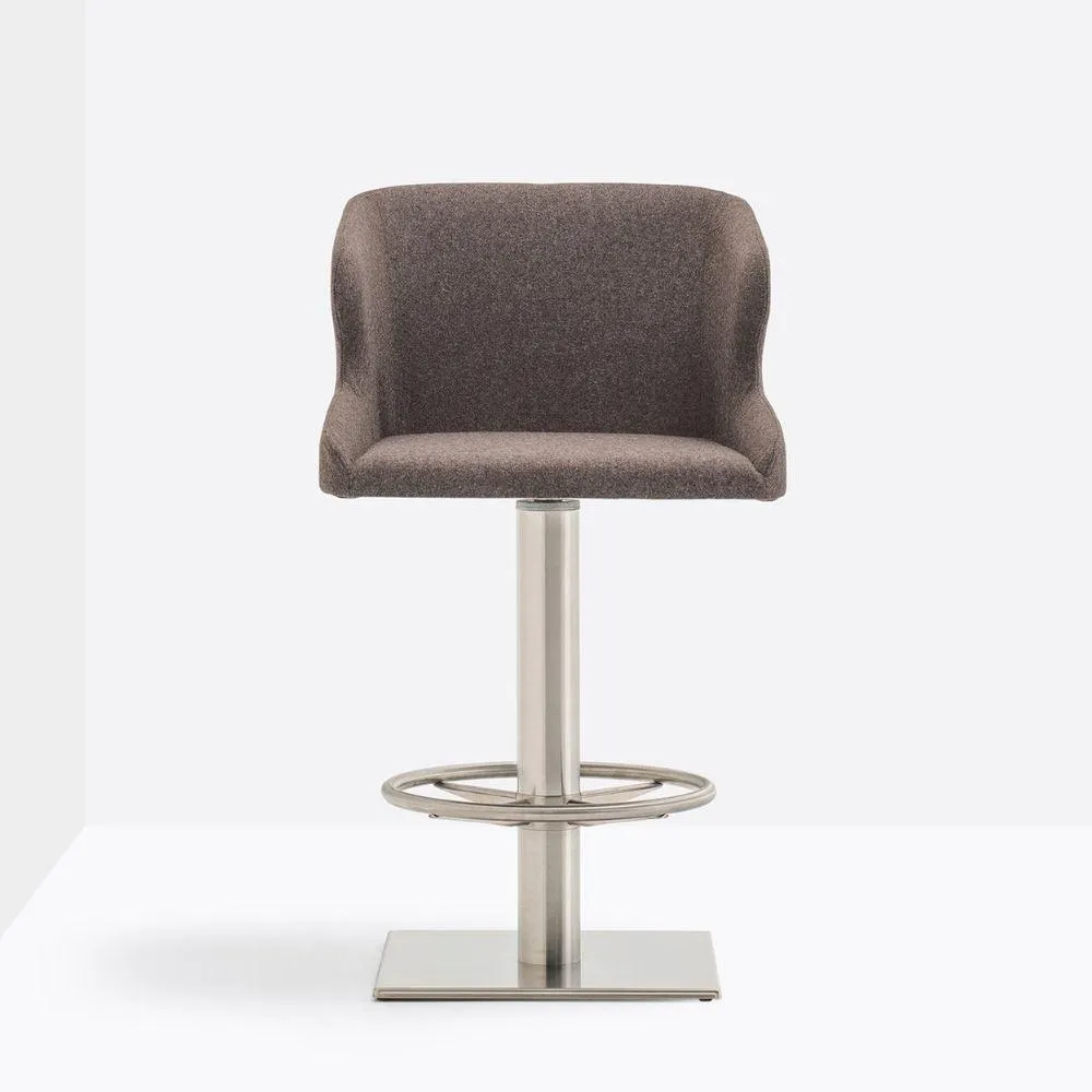 Pedrali Leila 687 padded stool in fire retardant fabric