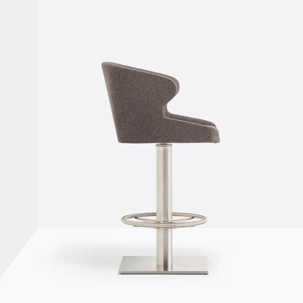 Pedrali Leila 687 padded stool in fire retardant fabric