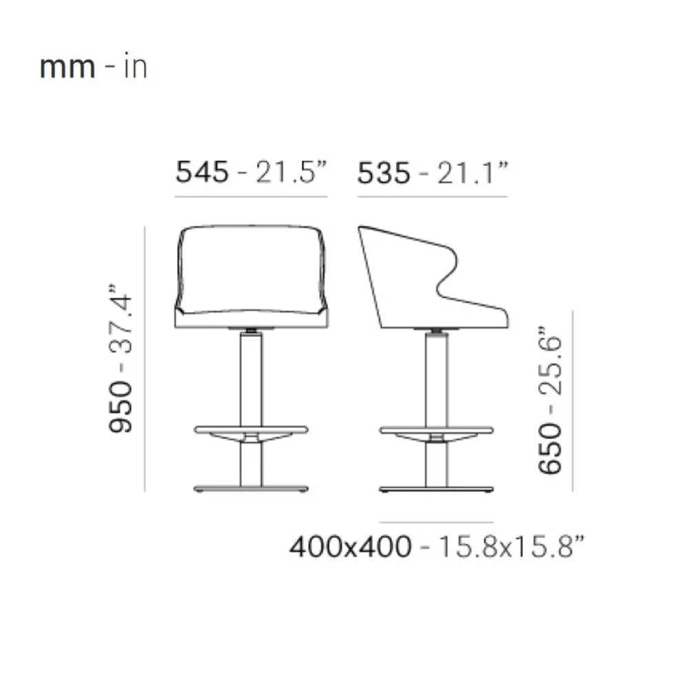 Pedrali Leila 687 padded stool in fire retardant fabric