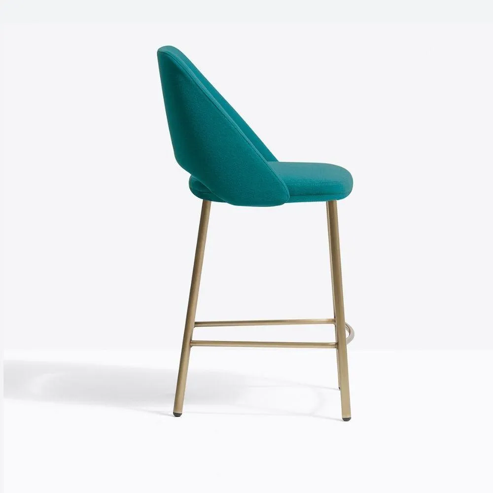Pedrali Vic Metal 659/2 padded stool in fabric seat H.66 cm.