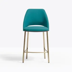 Pedrali Vic Metal 659/2 padded stool in fabric seat H.66 cm.