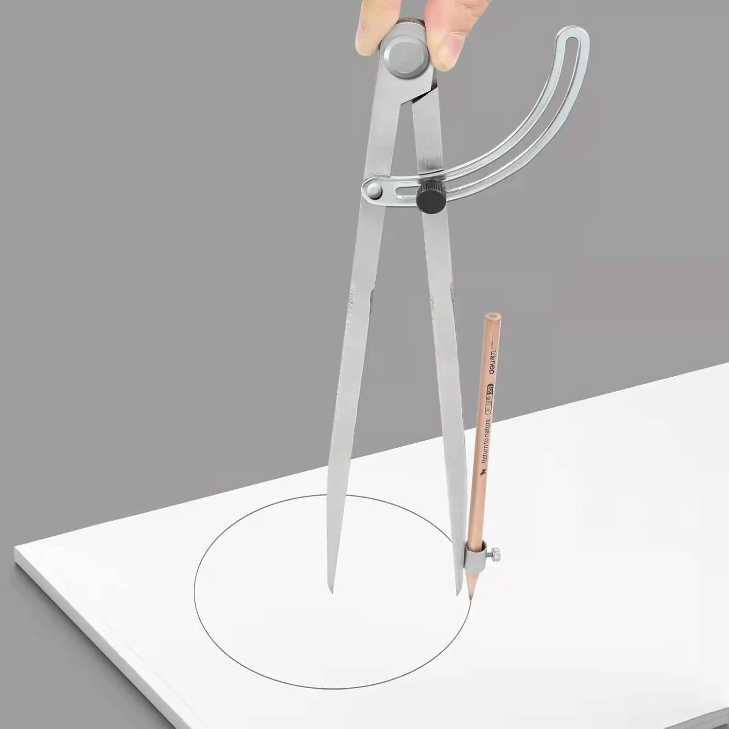 Pencil Compass 12 inch, Precision Woodworking Compass with Wing Divider and Pencil Holder, Metal Compass Ideal for Geometry Drafting and Technical Drawing, Engineering and More