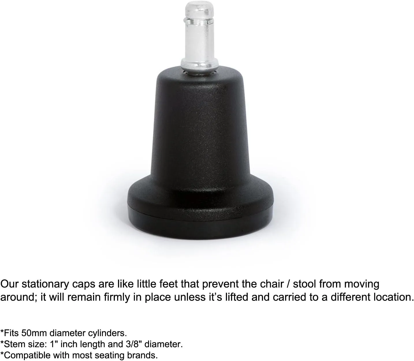 Perch Rolling Single Lever Height Adjustable Swivel Stool, Stationary Caps, Workbench Height, Black Vinyl