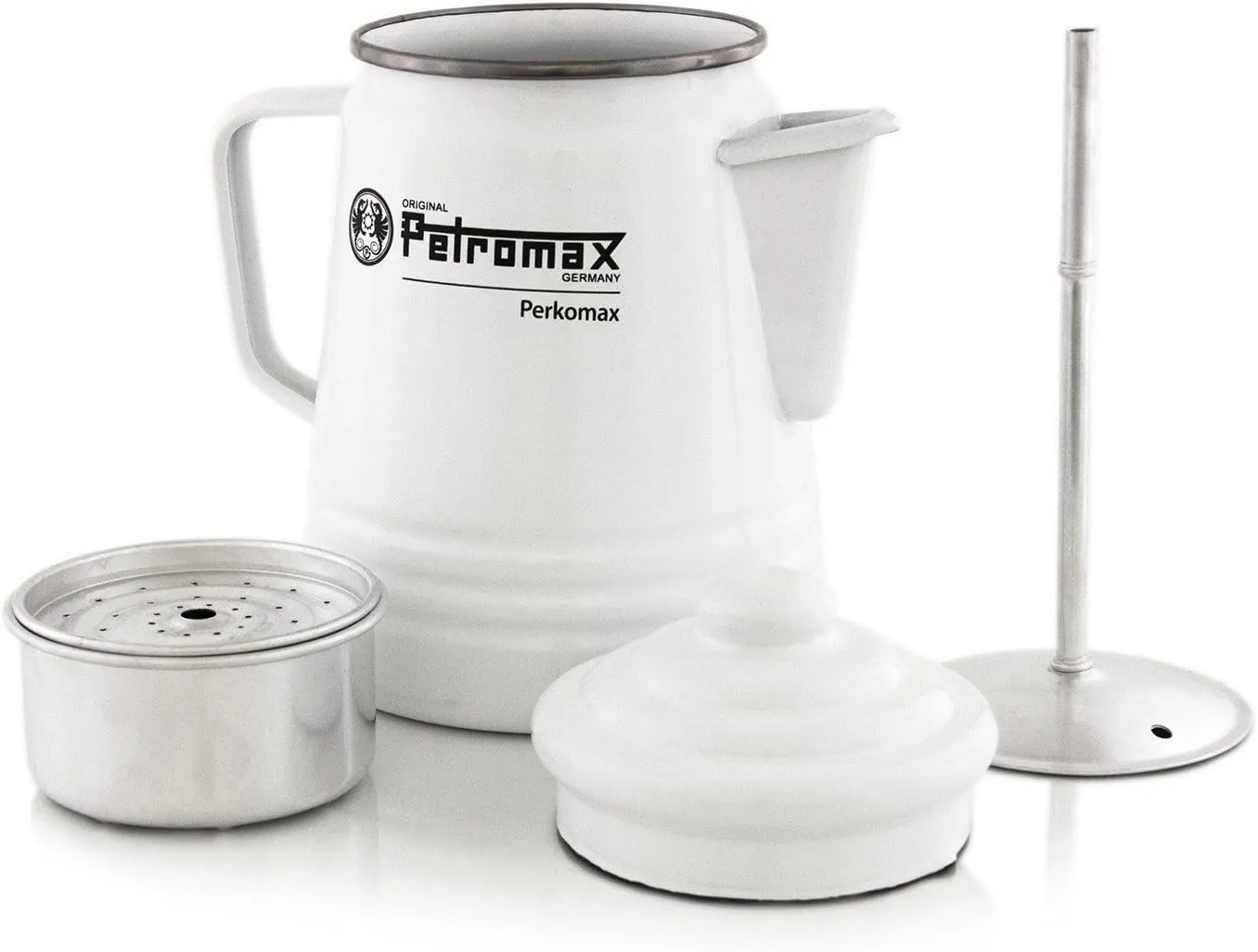 Petromax Tea and Coffee Percolator, Use Indoor/Outdoors for Home Kitchen or Campfire, Enameled Steel Coffee and Tea Pot Brews to Your Taste, 5-6 Cup Capacity