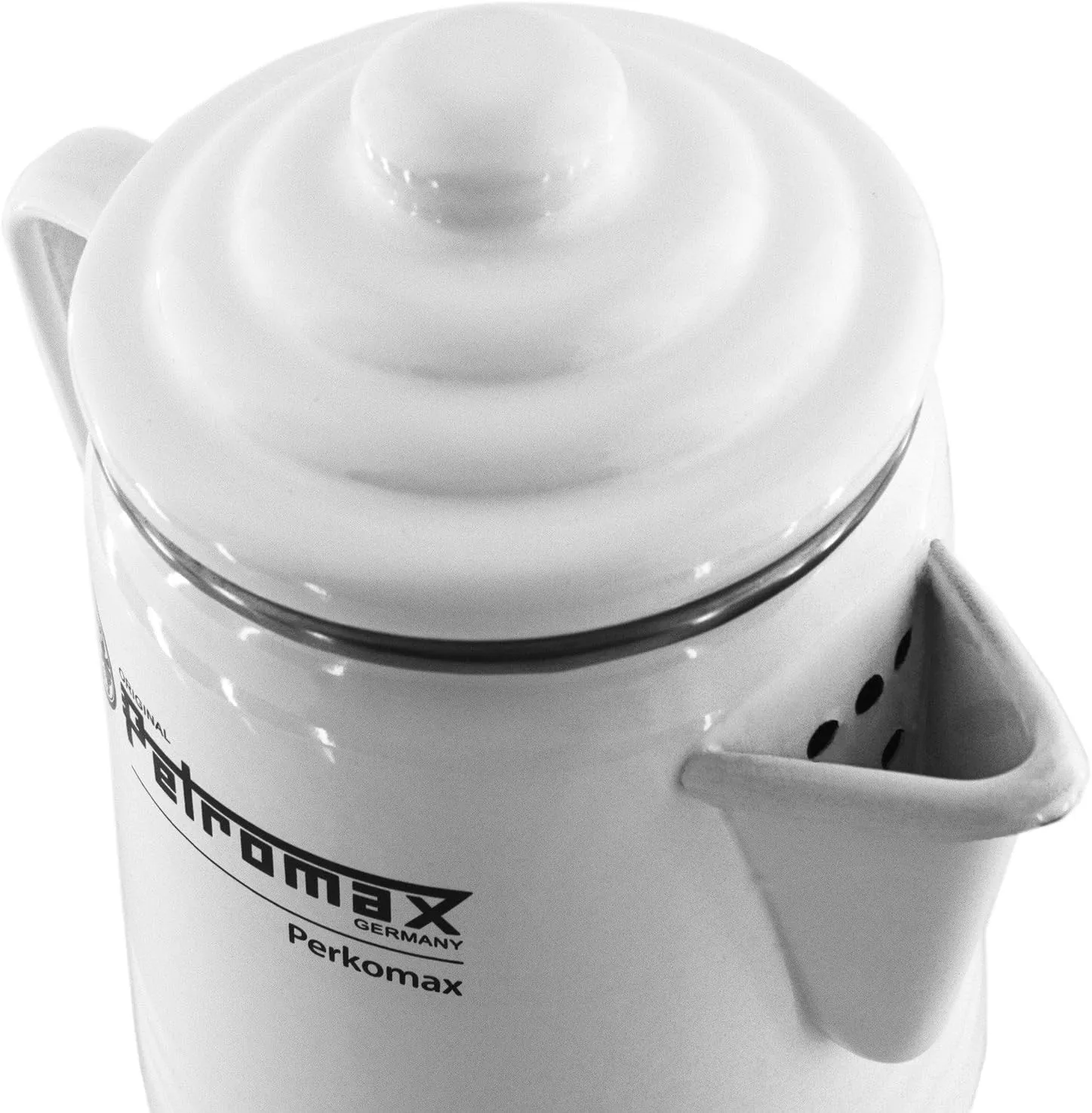 Petromax Tea and Coffee Percolator, Use Indoor/Outdoors for Home Kitchen or Campfire, Enameled Steel Coffee and Tea Pot Brews to Your Taste, 5-6 Cup Capacity