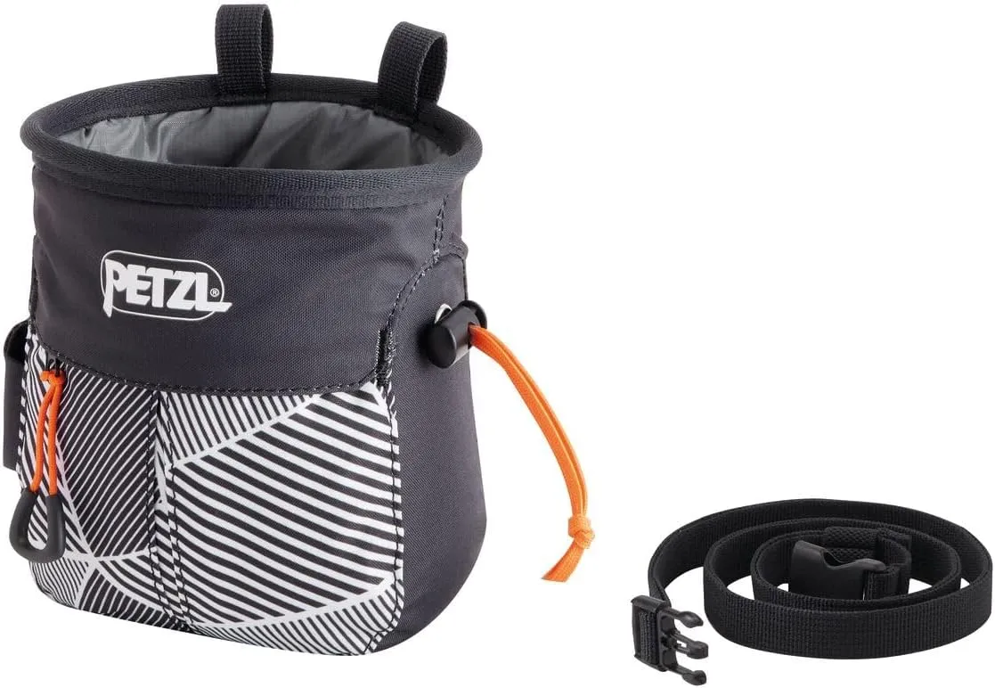 Petzl SAKAPOCHE Chalk Bag - Ergonomic Chalk Bag with Zippered Pocket for Gym, Sport, and Trad Climbing