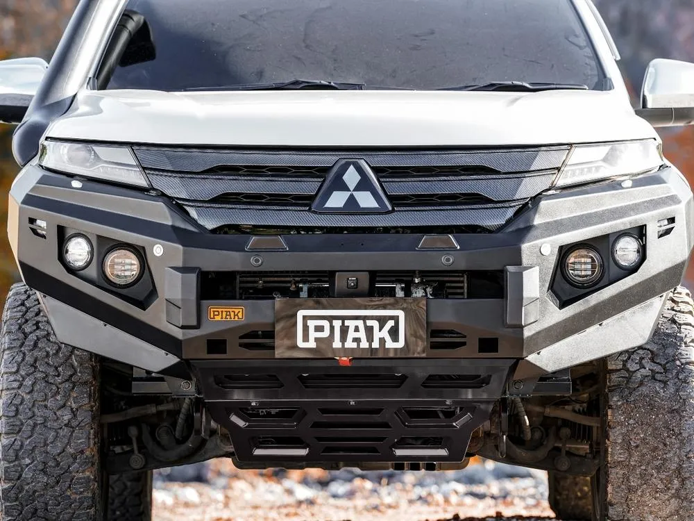 PIAK Elite Non Loop Bull Bar Black Recovery Points Bash Plate for Mitsubishi Pajero Sport 2020 Onwards