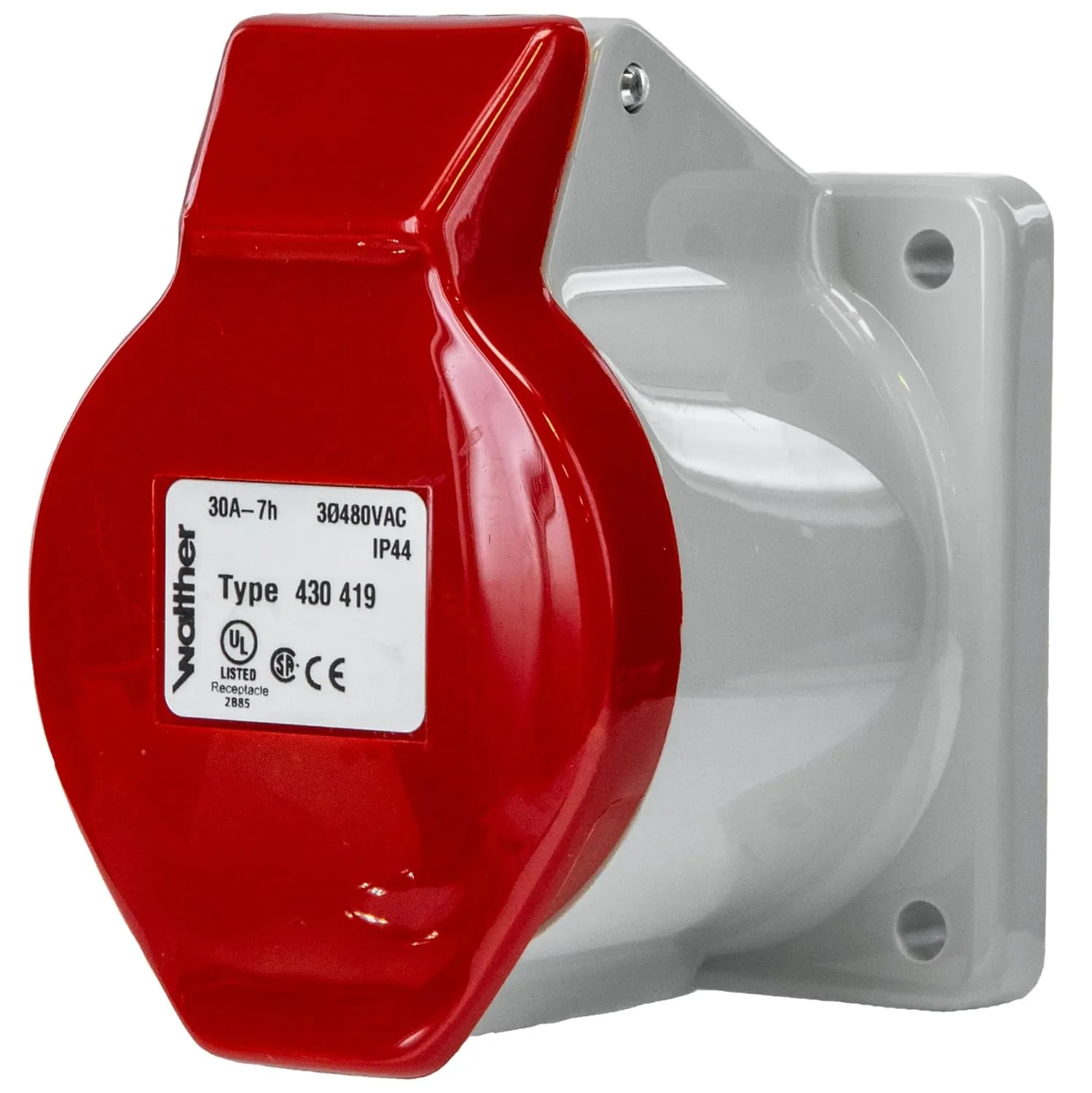 Pin & Sleeve Receptacle 430419 Female 30A 4W 480V 7h IP44 - Safe, Reliable for Installations of All Kinds: Welding, Motor Gen-Sets, Compressors - IEC 430R7