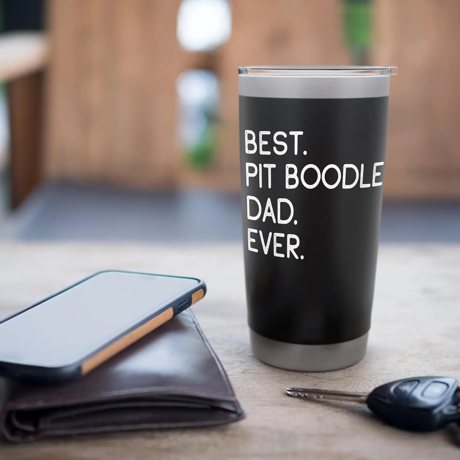 Pit Boodles Pitbull Poodles Best Pit Boodle Dad Ever Stainless Steel Insulated Tumbler