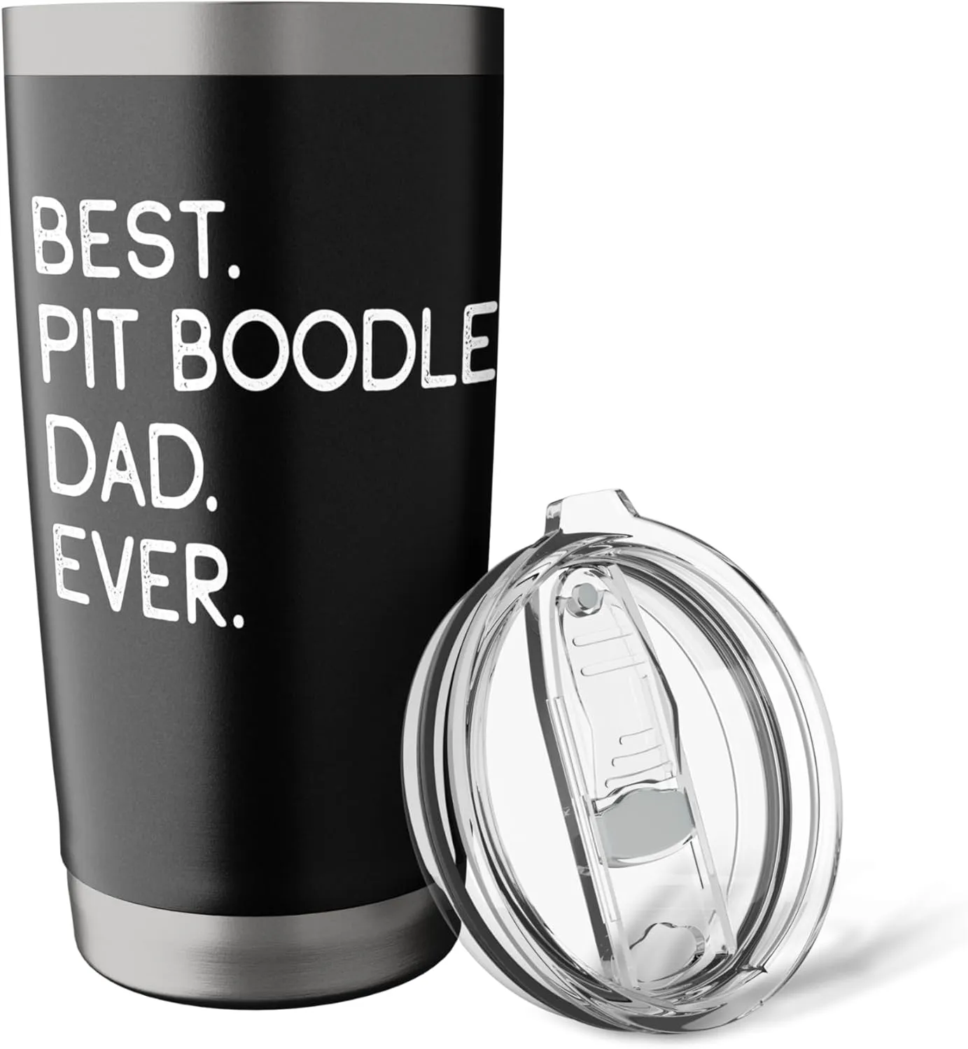 Pit Boodles Pitbull Poodles Best Pit Boodle Dad Ever Stainless Steel Insulated Tumbler
