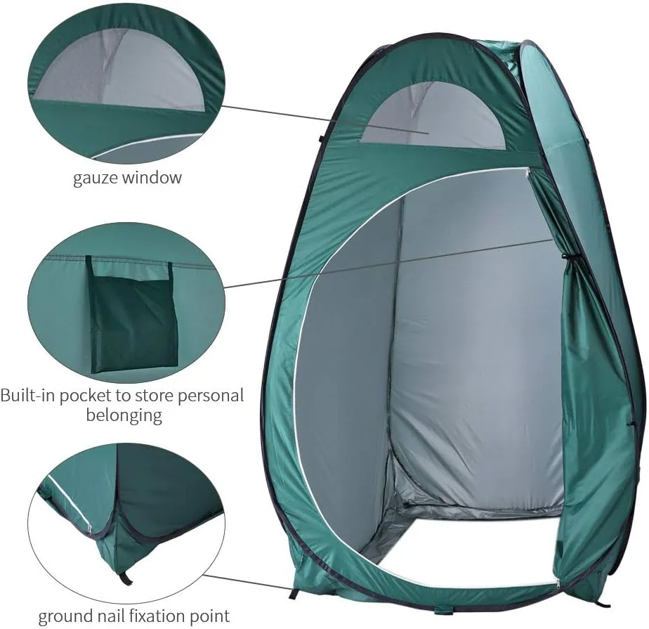 Pop-Up Camping Shower Tent, Dressing Fitting Room Privacy Shelter Tents for Outdoor Camping Toilet and Indoor Photo Shoot with Carrying Bag Waterproof Portable