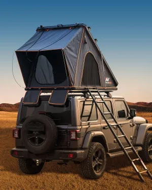 Pop Up Hardshell Rooftop Tents For Camping, Tent SUV Truck Jeep Car, Hard Shell with 2 Roof Top Cross Bars&LED Lights, Car Bed Camping SUV, Black, XX-Large