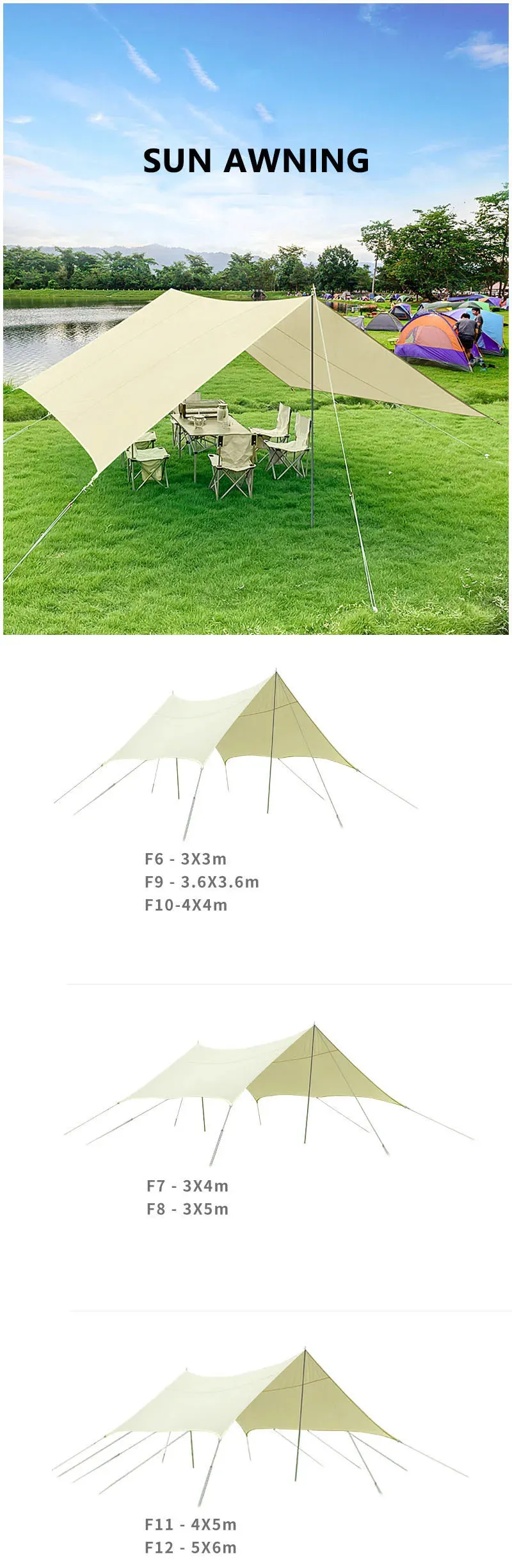 Pop-Up Portable Waterproof Camping Tent with Sun & Rain Protection