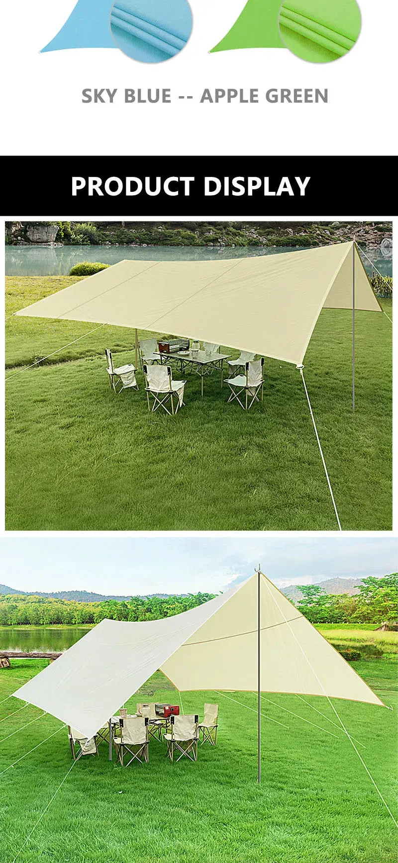 Pop-Up Portable Waterproof Camping Tent with Sun & Rain Protection