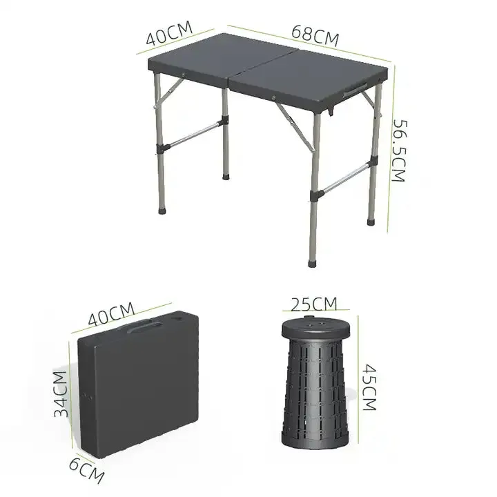 Portable Camping Table Folding Dining Table With Chair