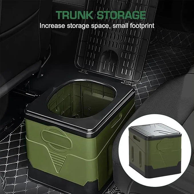 Portable Camping Toilet Water-Proof, Foldable, & Supports up to 700lbs (Army Green, 10.6 * 11.8 * 11.8 INCH)