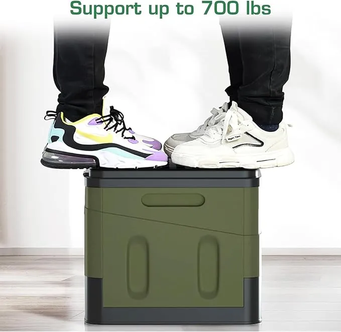 Portable Camping Toilet Water-Proof, Foldable, & Supports up to 700lbs (Army Green, 10.6 * 11.8 * 11.8 INCH)