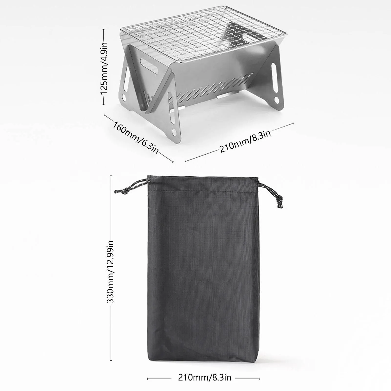 Portable Charcoal Grill - Foldable Camping BBQ Tool