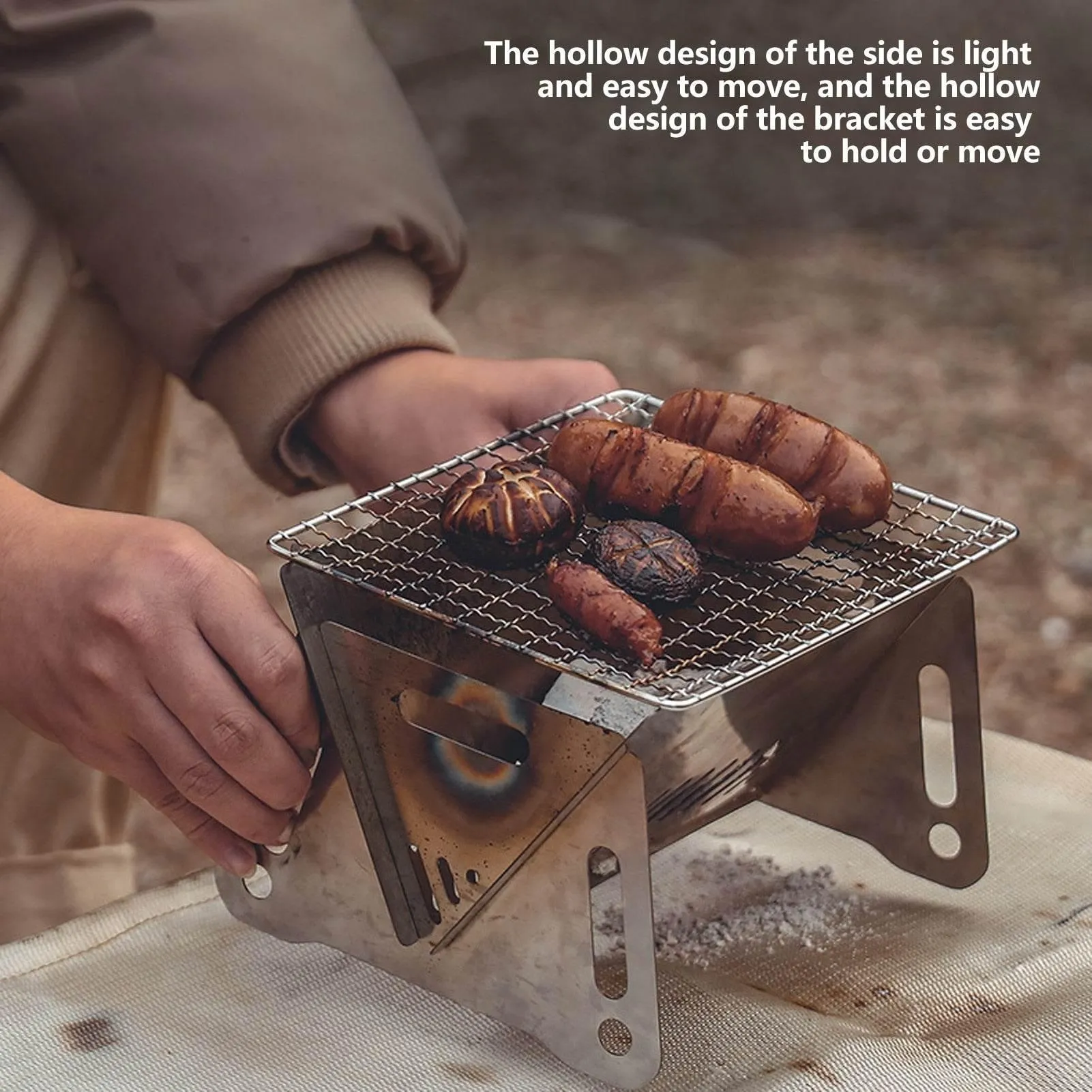 Portable Charcoal Grill - Foldable Camping BBQ Tool