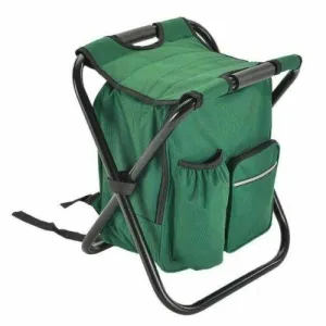 Portable Folding Backpack Chair Camping Stool Cooler Bag Rucksack Beach Fishing 150kg load Green-TAS_Rural