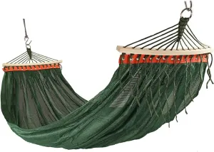 Portable Hammocks Hanging Rope Swing Camping Hammock Ice Mesh Thickened Webbing Fixed Outdoor Furniture Leisure Sleeping Summer Travel Hammock for Outdoor(Green)