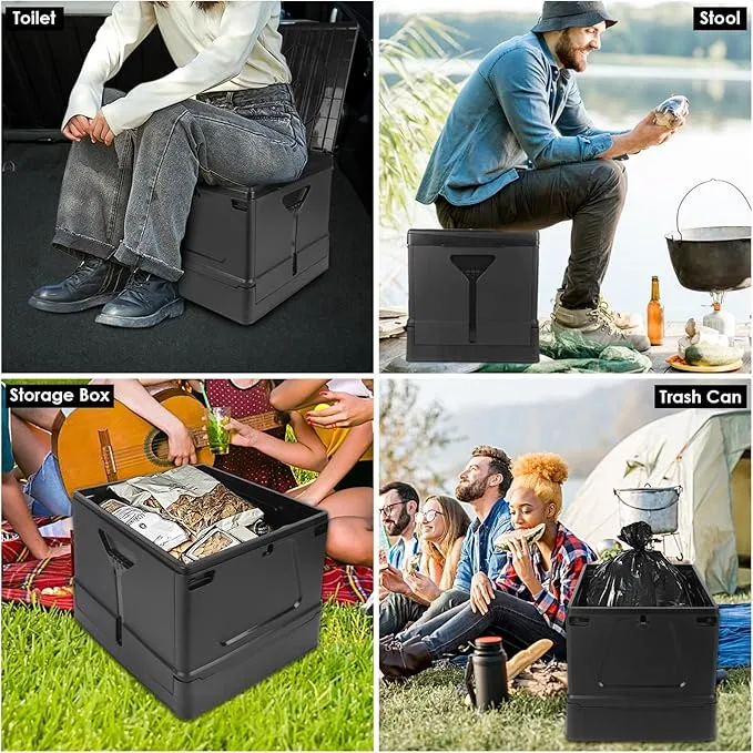 Portable Toilet for Adults Camping,Portable Travel Toilet with Lid,Foldable Portable Emergency Potty for Car/Outdoor Camp