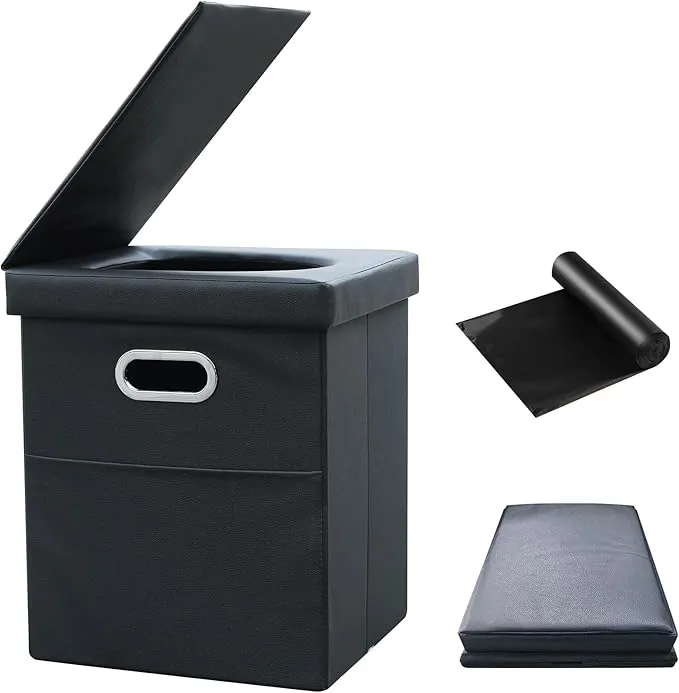 Portable Toilet For Adults,XL Camping Toilet Portable Potty for Adult, Foldable Portable Toilet for Camping Car Boat Hiking Beach RV