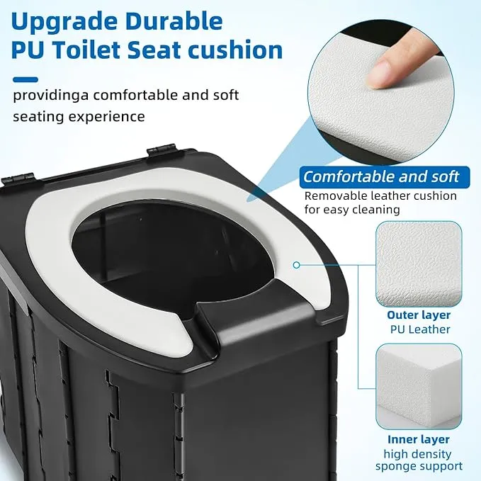 Portable Toilet for Camping Portable Potty for Adults Porta Potty with Lid Travel Toilet Commode Bucket Toilet for Indoor,Outdoor And Emergency Use